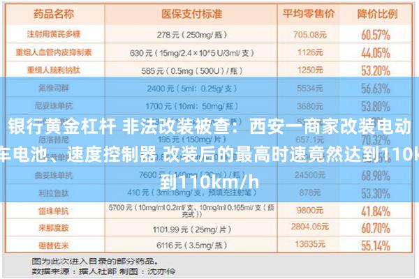 银行黄金杠杆 非法改装被查：西安一商家改装电动自行车电池、速度控制器 改装后的最高时速竟然达到110km/h