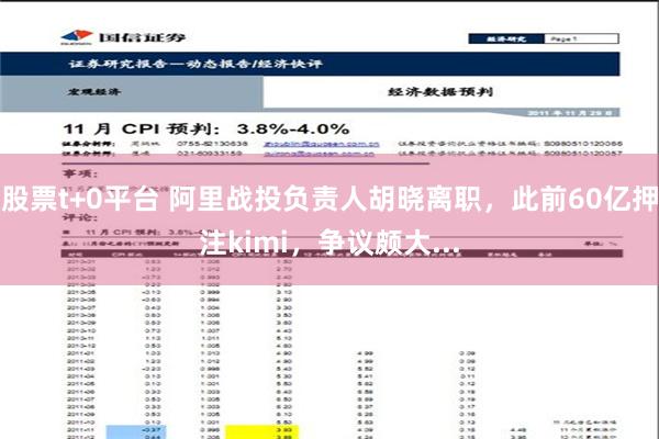 股票t+0平台 阿里战投负责人胡晓离职，此前60亿押注kimi，争议颇大...