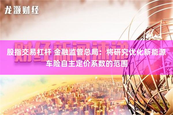 股指交易杠杆 金融监管总局：将研究优化新能源车险自主定价系数的范围