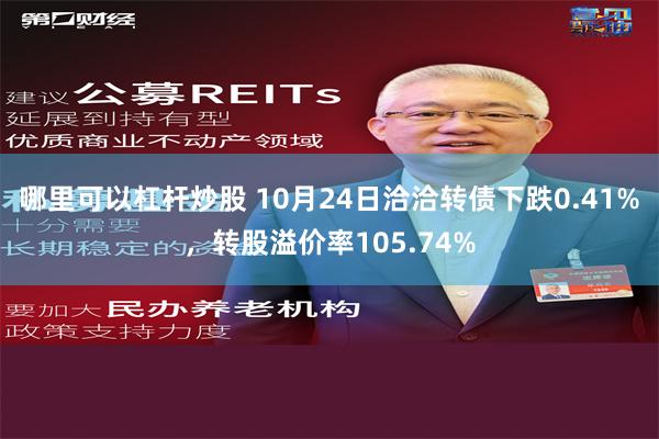 哪里可以杠杆炒股 10月24日洽洽转债下跌0.41%，转股溢价率105.74%