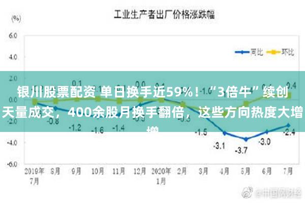 银川股票配资 单日换手近59%！“3倍牛”续创天量成交，400余股月换手翻倍，这些方向热度大增