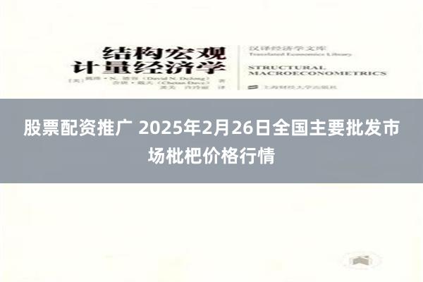 股票配资推广 2025年2月26日全国主要批发市场枇杷价格行情